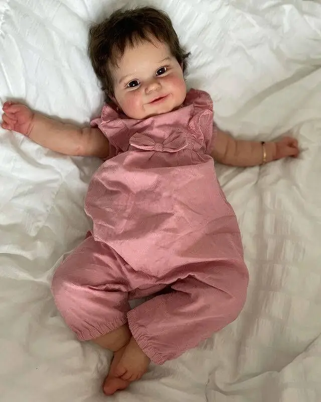 

Кукла Reborn Maddie для маленьких девочек, милая кукла с корнями волос, мягкое тело для малышей, кукла высокого качества, 50 см