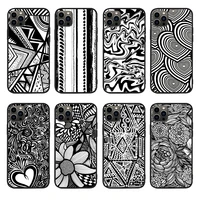for iphone black and white doodle soft tpu border apple iphone case