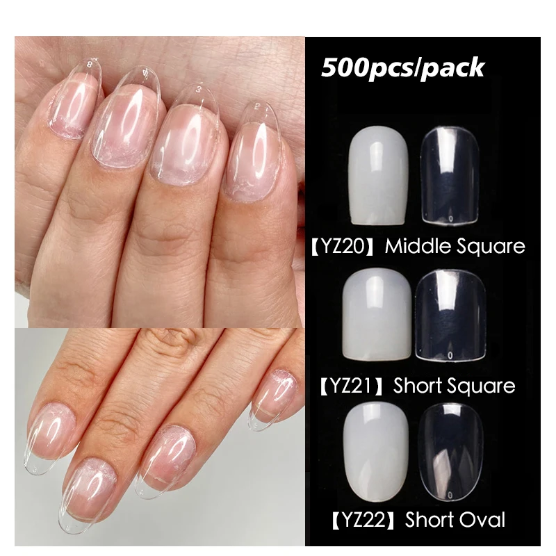 

500 Pcs XS Extra Round Soft Gel Full Cover Nail Tips Nailzkatkat Suit Any Tiny Beds Nails Capsule Short Press on Acrylic Nails