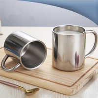 double layer stainless steel polishing mug for tea 200ml portable anti scalding insulated coffee milk cups household drinkware