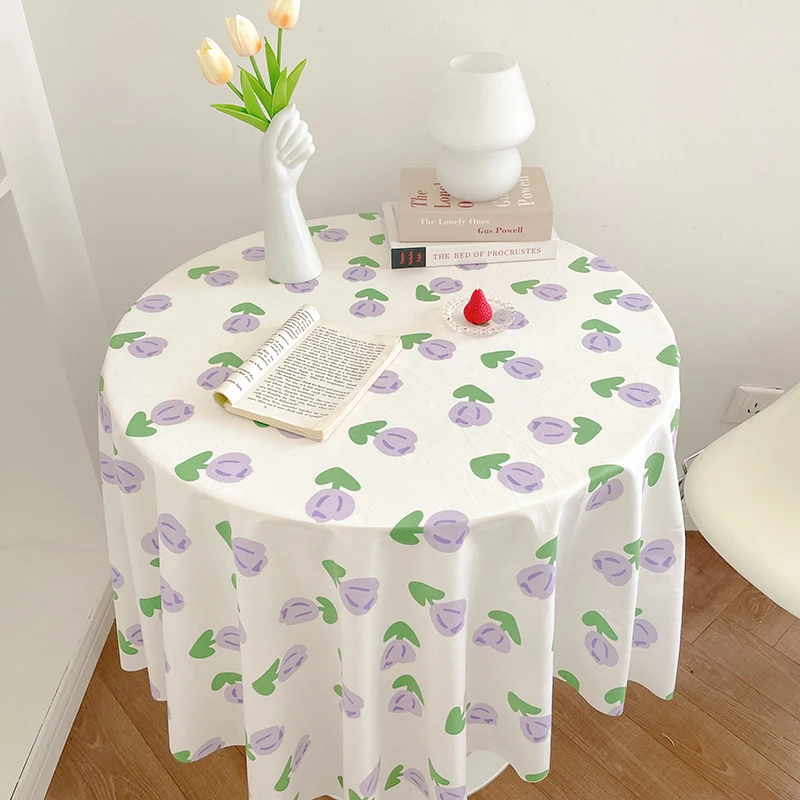 

Ins Fresh Tablecloth Cute Tulip Bedroom Desk Cloth Korean Style Photography Background Cloth Home Decor 식탁보 Manteles De Mesa