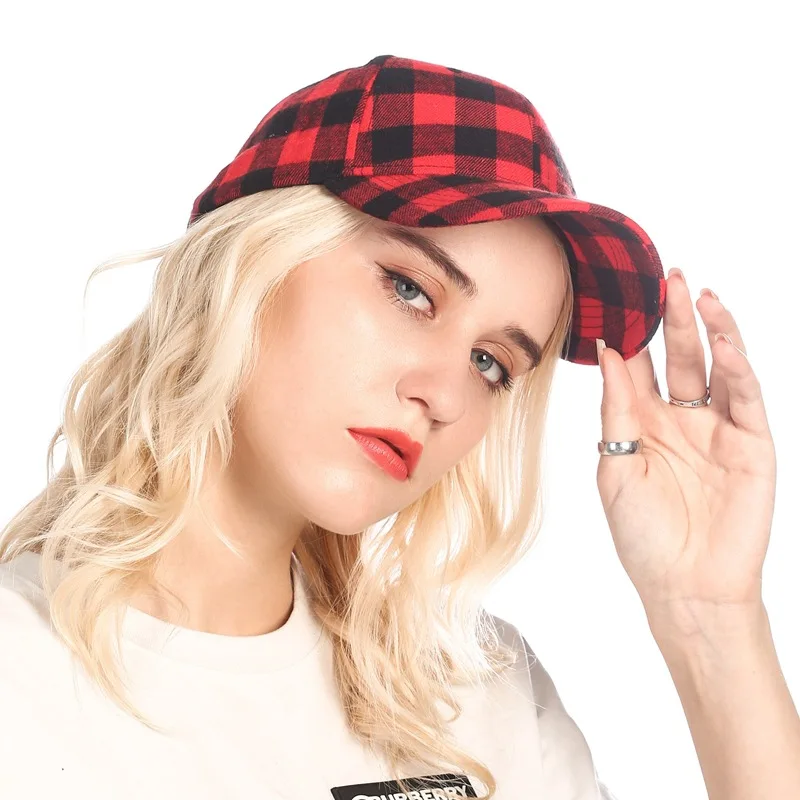 

2023 Outdoor Sports Plaid Hat Women Baseball Cap Men