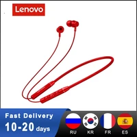 original lenovo qe03 wireless headphones ipx5 waterproof neckband music earbuds high fidelity sound noise cancelling headset