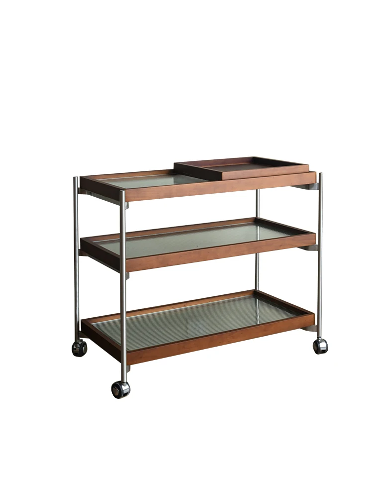 Скандинавский мобильный Маленький журнальный столик из массива дерева мебель