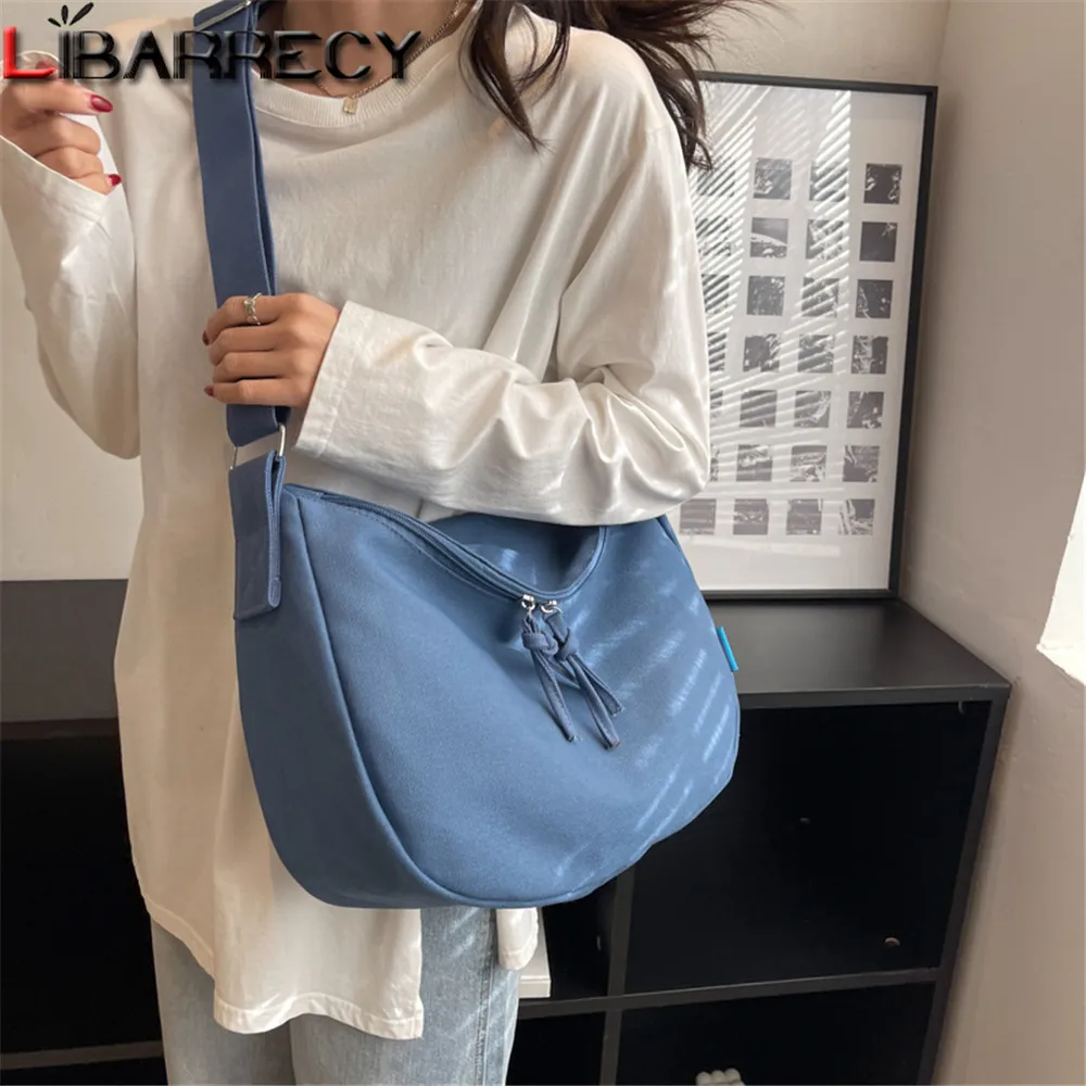 

Повседневные нейлоновые сумки-Хобо через плечо для женщин и мужчин, повседневные сумки на плечо, вместительная сумка-тоут, Женская дорожная...