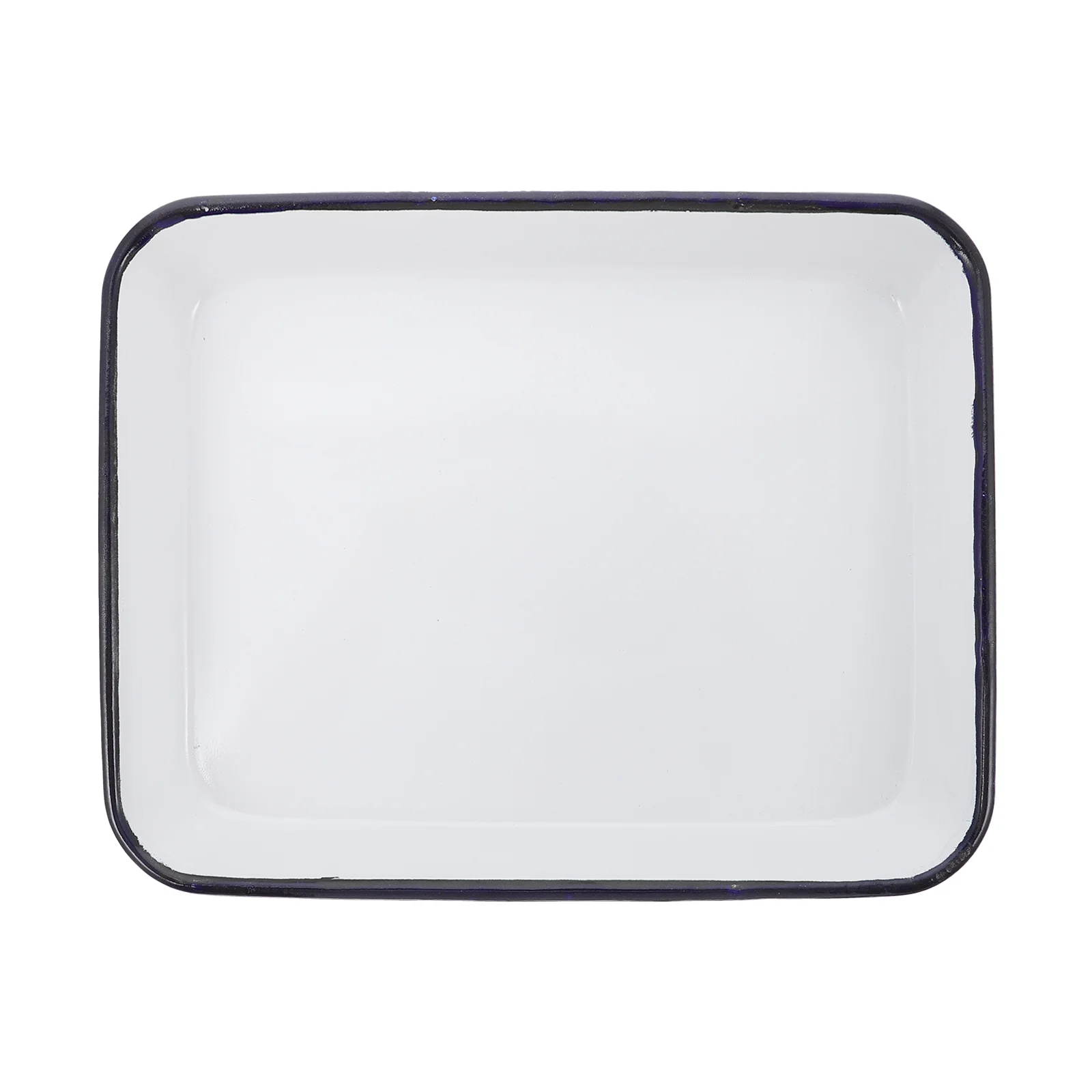 

White Storage Plate Practical Enamel Square Plate Sterilized Square Plate