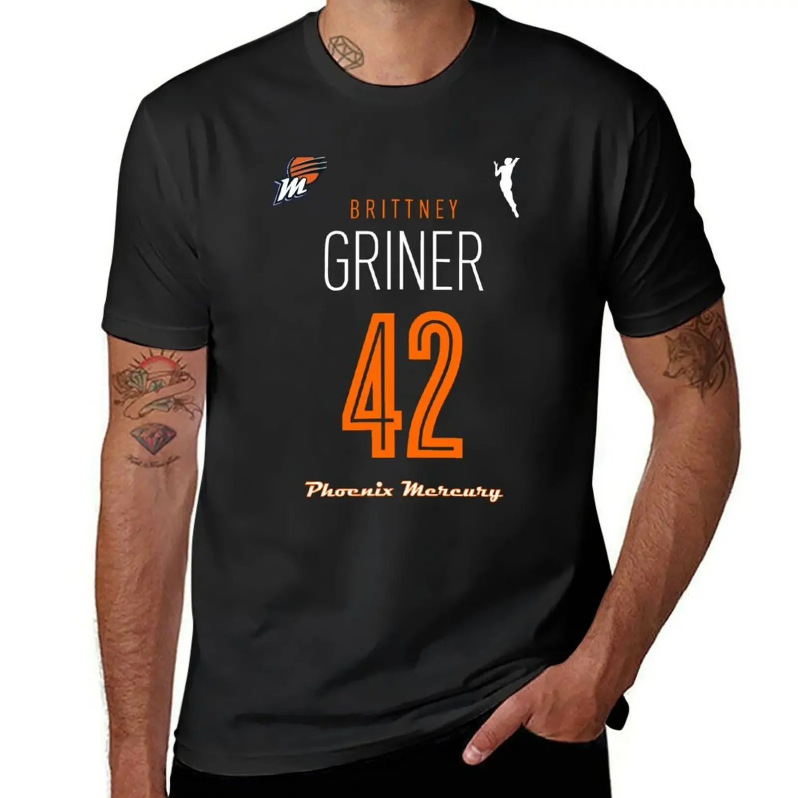 Хрупney Griner Tribute Tee #42 футболка мужская одежда Графические Рубашки Забавные
