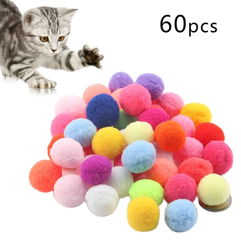 Красочные плюшевые шарики, игрушки для кошек, устойчивые к укусам ...