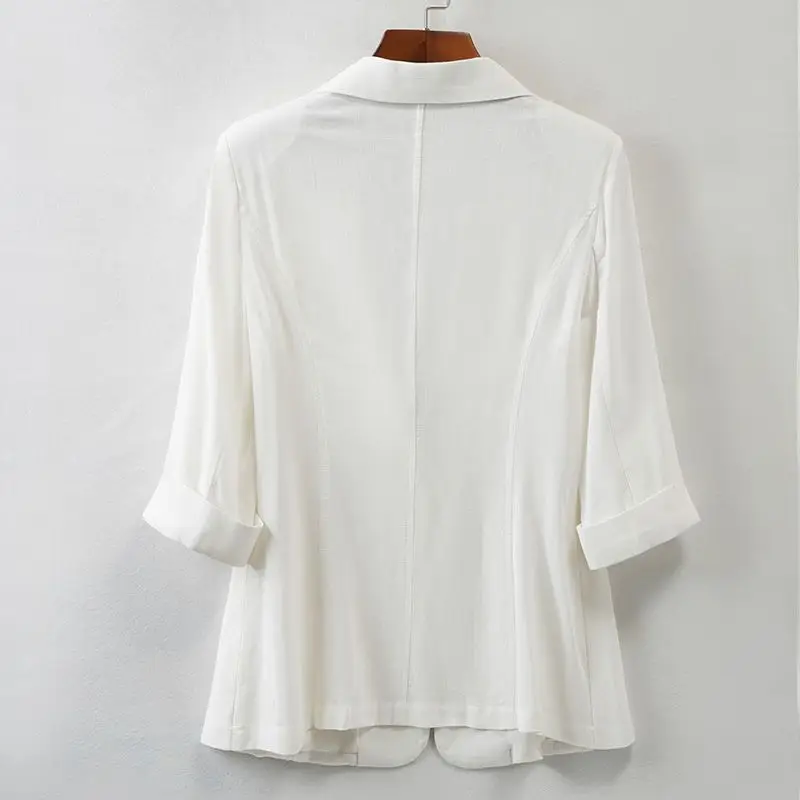 Short Summer Small Suit Jacket Female Korean Version Slim Plus-size Seven-minute Sleeve Thin Casual Suntan Jacket