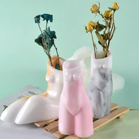 abstract body silicone mold for handmade desktop decoration gypsum epoxy resin pen holder flower pot candlestick silicone mould