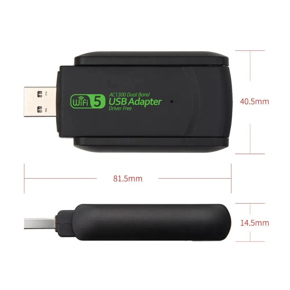 Фото USB-адаптер Wi-Fi AC1300 USB3.0 MT7612U, двухдиапазонный (2.4G/5.8G), без драйверов, Wi-Fi приемник, точка доступа, сетевая карта для ноутбуков с Windows 7/8/10/11 №5
