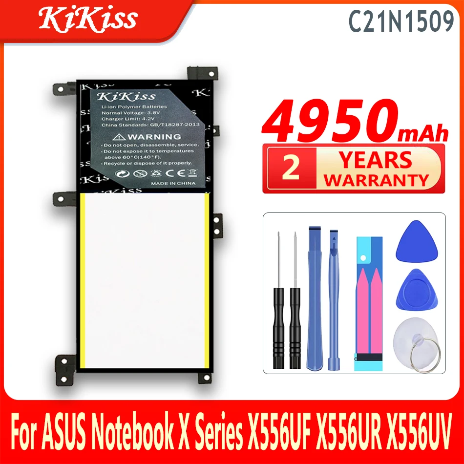 

KiKiss Battery C21N1509 4950mAh For ASUS Notebook X Series X556UF X556UR X556UV FL5900U A556U High Capacity Bateria