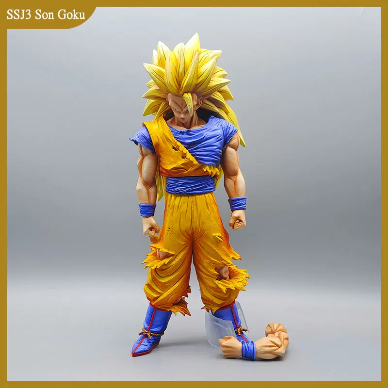 

32cm Dragon Ball Z Goku Action Figure Dbz Super Saiyan 3 Statue Anime Figurine Pvc Model Doll Toys Collectible Gift