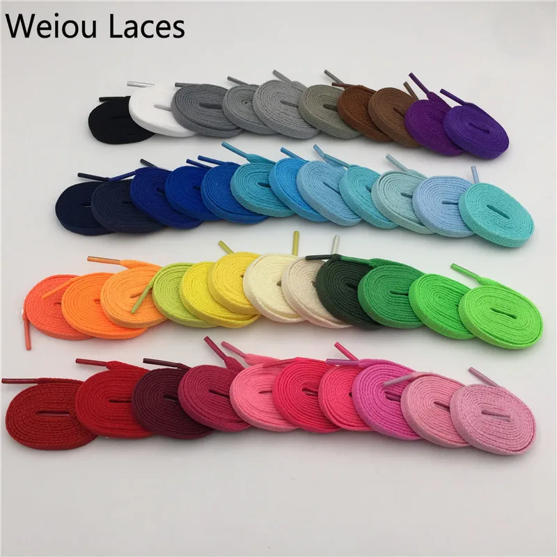 Weiou High Quality 8mm Polyester Fashion Sports Casual Shoe Lace Solid Single Layer Flat Sneakers Shoelace Amazing 47 Colors