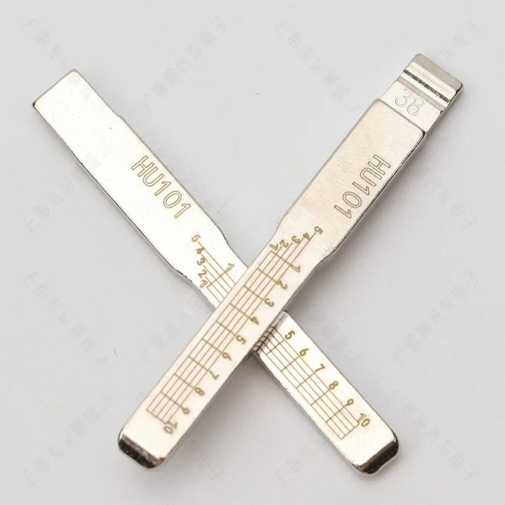 10PCS/LOT HU101 Engraved Line Key Blade For Ford Focus Fiesta Mondeo Volvo Jaguar Scale Shearing Teeth Cutting Blank 2 IN 1 - купить по