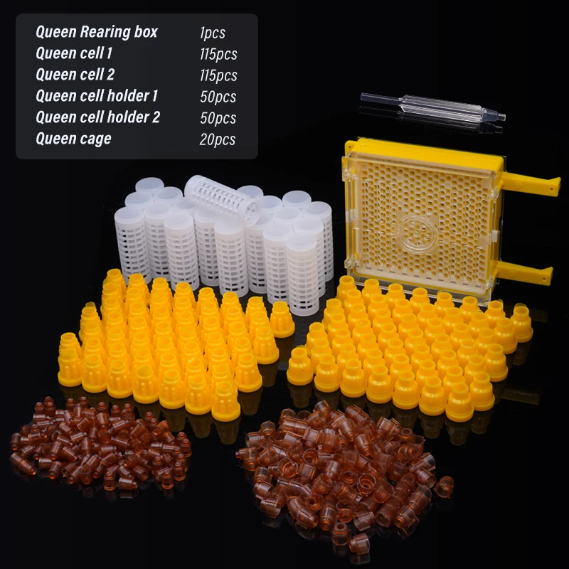 

1set Apiculture Beekeeping Jenter Queen Bee Rearing Incubation System Box Cage Holder Plastic Cell Cup Bees Tool Beekeeping