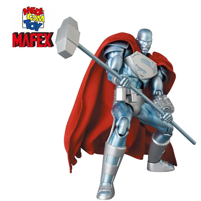 

In Stock Medicom Toys DC Return of Superman Steel Mafex No.181 Original Action Dolls Original Anime Figure Collectible Toys 17Cm