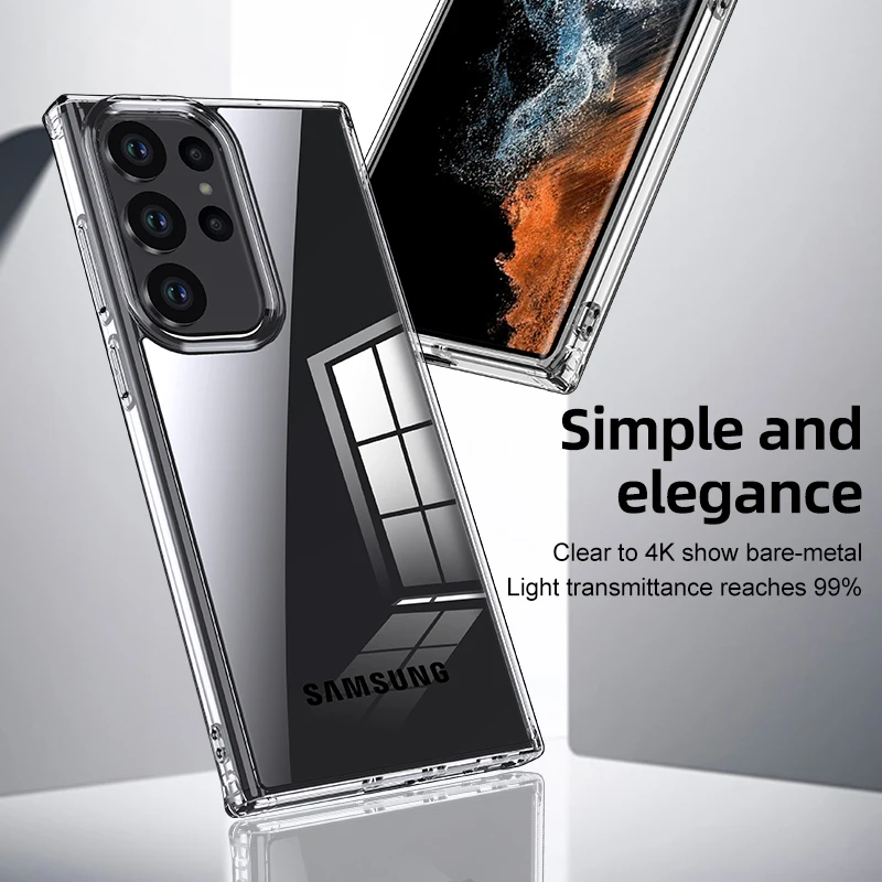 Transparent Matte Phone Case For Samsung S23 Ultra S23 Plus S22ultra Clear Ultra Thin Anti-fall Silicone Shockproof Back Cover