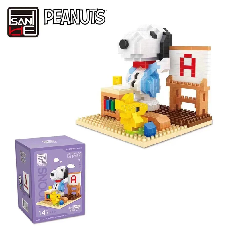 Peanuts Snoopy Аниме Натуральный Arachis Мини-строительные Блоки-развивающие Игрушки Для