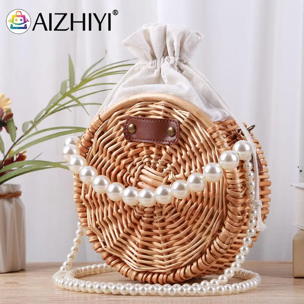 

Chain Crossbody Bag Simple Style Messenger Woven Circle Waterproof Fashion Woven Chain Casual Messenger Pack