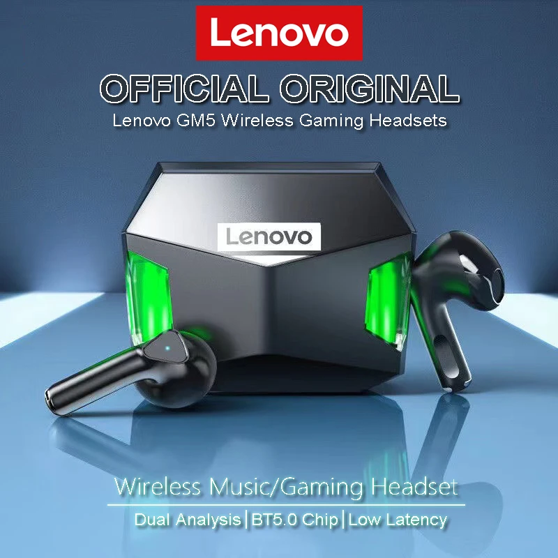 

TWS-наушники Lenovo GM5 с поддержкой Bluetooth и двойным микрофоном