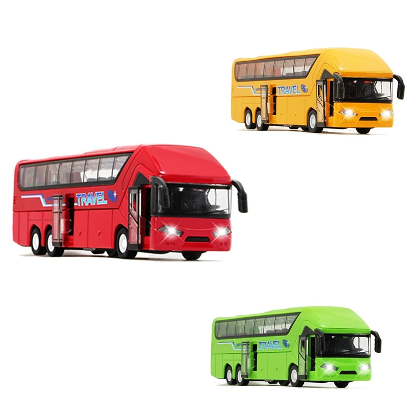 

High Simulation Alloy Bus Scale Alloy Pull Back Toy Cars,Open Door Bus Model