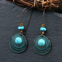 natural stone large earrings women retro old crafts ethnic tribal jewelry summer earrings ladies jewelry accessories wholesa