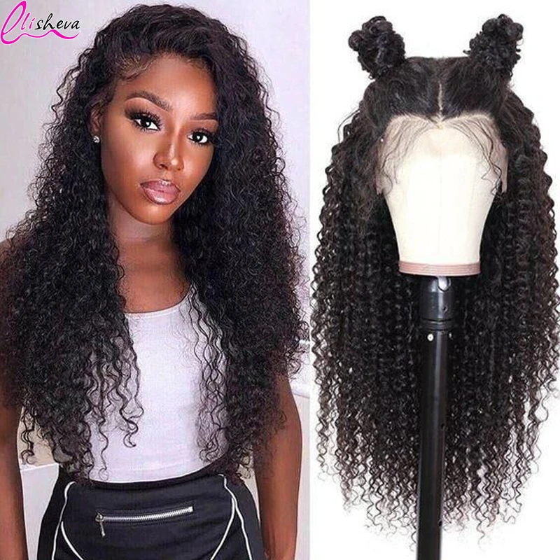 Curly Human Hair HD Lace Front Wig Brazilian Human Hair Pre Plucked Kinky Curly 5x5 Lace Closure Human Hair Wig For Woman Remy