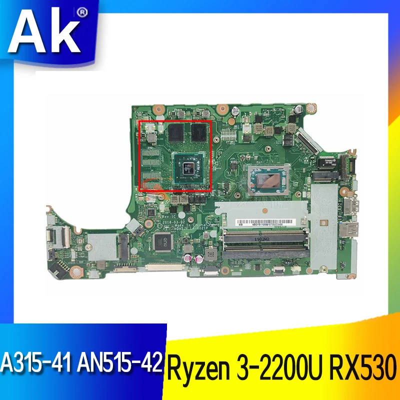 

NBGYB11001 For Acer ASPIRE A315-41 AN515-42 Laptop Motherboard DH5JV LA-G021P With Ryzen 3-2200U CPU 216-0915006 GPU 100% Tested