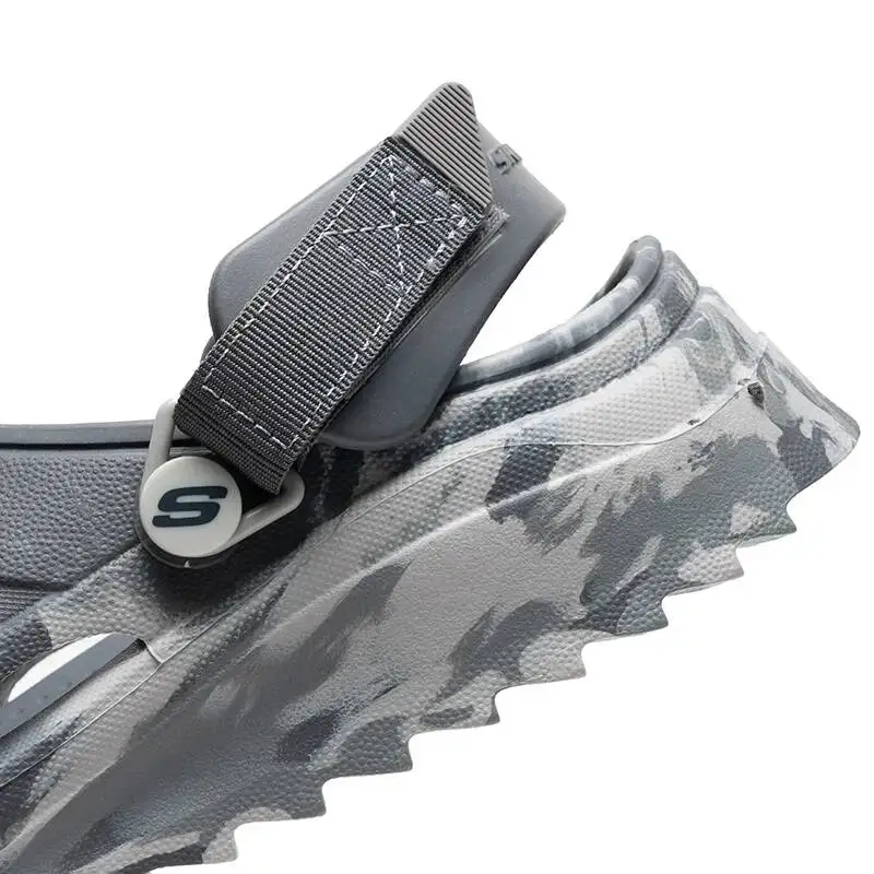 Фото Мужские сабо Skechers 243312-CHAR, камуфляжные, с регулируемым ремешком, сандалии без застежек, для активного отдыха, пляжа и прогулок №5
