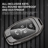 zinc alloy car key case cover for lynkco 01 02 03 intelligent remote control 4 buttons decoration keychain retrofit accessories