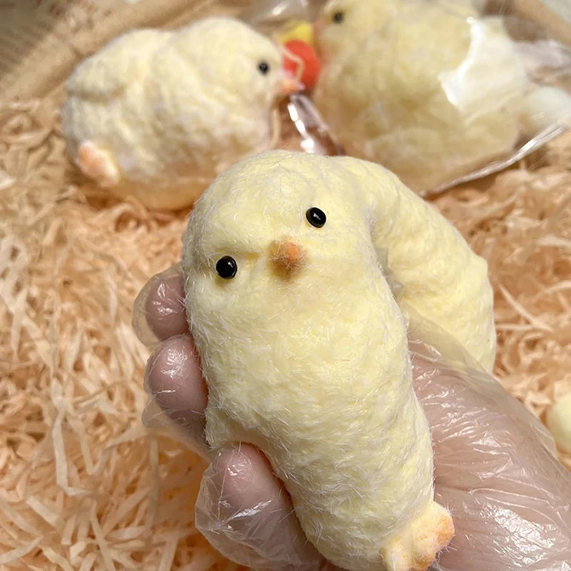Keai ручной работы царапающие и растирающие игрушки маленькая желтая курица