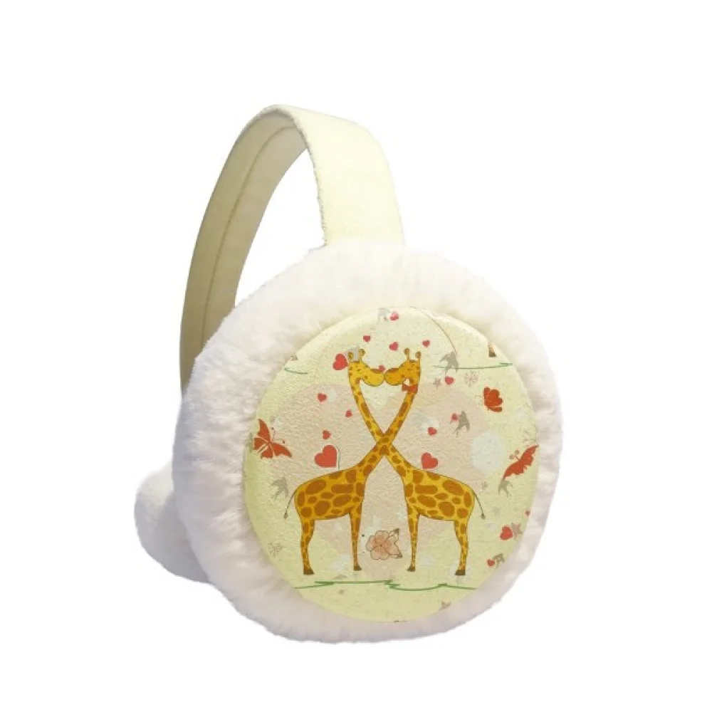 

Желтые целующиеся Жирафы на День святого Валентина зимние наушники теплые вязаные пушистые искусственные уличные