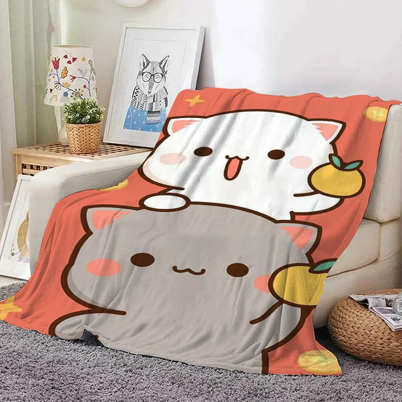 

Plush Blanket For Living Room Peach Mochi Cat Fluffy Soft Blankets Sofa Summer Bedspread On The Bed Bedroom Decoration Throw Nap