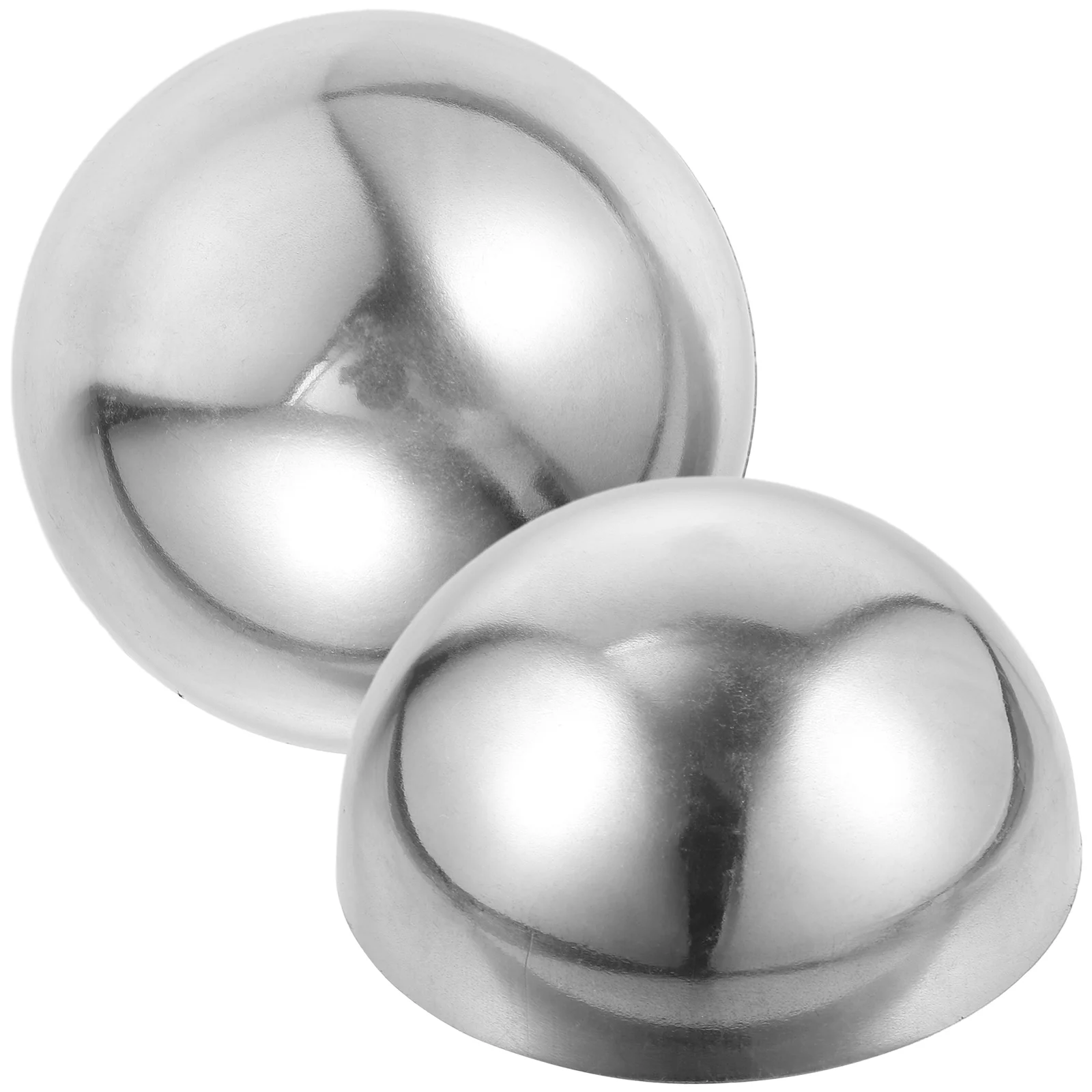 

2 Pcs Polished Mirror Half Ball Surface Balls Outdoor Decor Stainless Steel Gazing Decorate Polishing