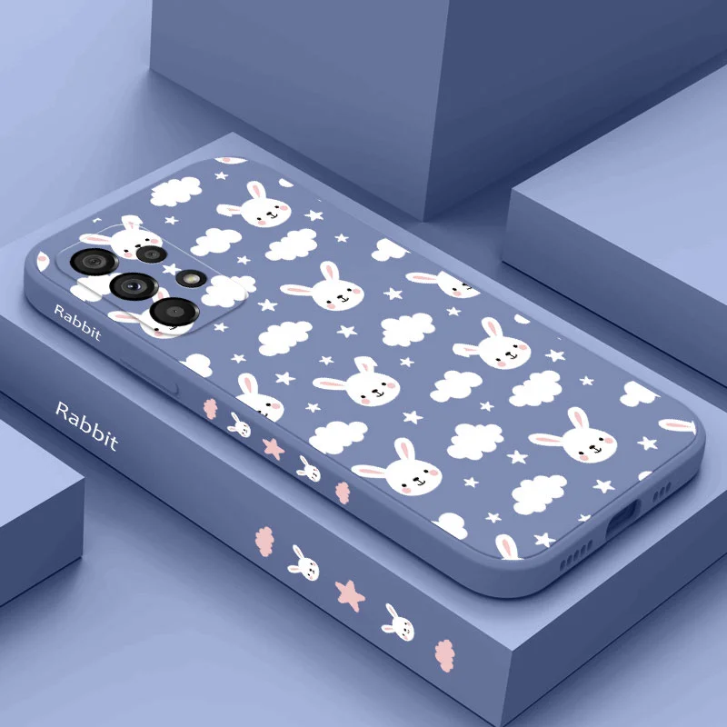 

White Cloud Rabbit Phone Case For Samsung A73 A53 A33 A24 A23 A13 A03 A03S A04 A04S A72 A52 A52S A32 A22 A12 A02S A71 A51 4G 5G