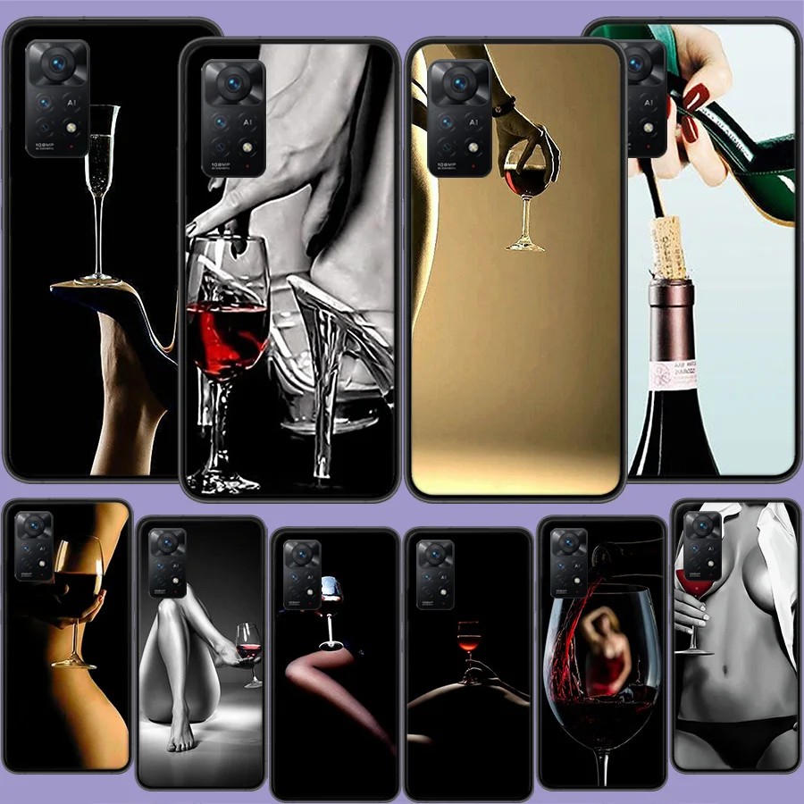 High Heels Beauty Goblet Red Wine Phone Case For Xiaomi Redmi 10A 10C 10 9 Prime 8 7 6 10X 9A 9C 9T 8A 7A 6A S2 K20 K30 K40 Pro