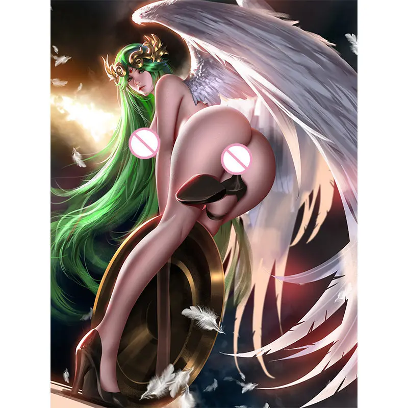 

Print Canvas Game Green Angel Palutena Nude Sexy Girl Art Poster40x60 50x70 60x90Custom Living Room Bedroom Hanging Picture