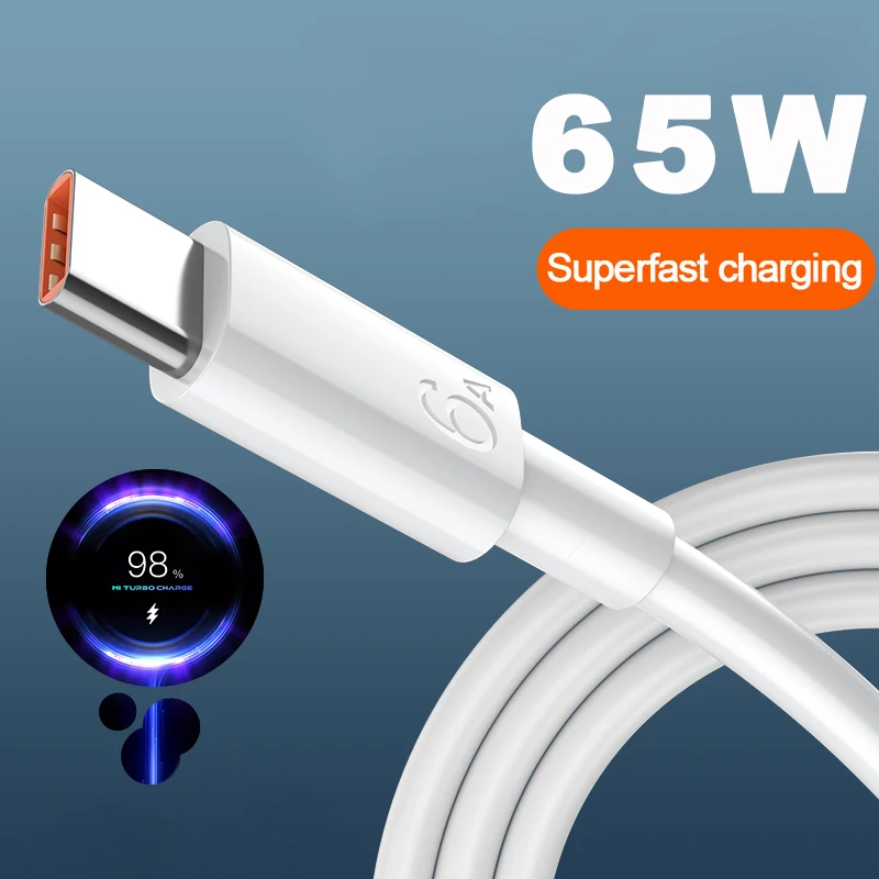 

2m 6A Type C Cable USB C Data Cable for Huawei P40 Mate Xiaomi 11/10/9/8 Redmi K40 note Android Phone Charger USB Cable