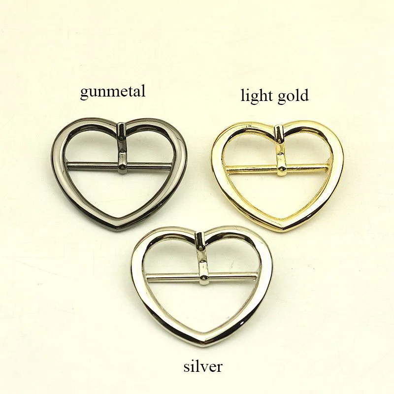 

5pcs ID38mm Fashion Metal Heart Pin Buckles Webbing Strap Adjust Adjuster Clasp Hook DIY Garment Shoes Decoration Buckle