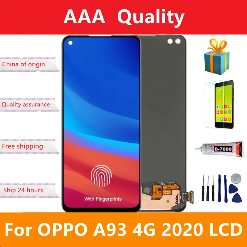 

6.43"; Original For Oppo A93 4G CPH2121 LCD Display Touch Screen Digitizer Assembly Replacement For Reno 4 4G reno 4 lite lcd