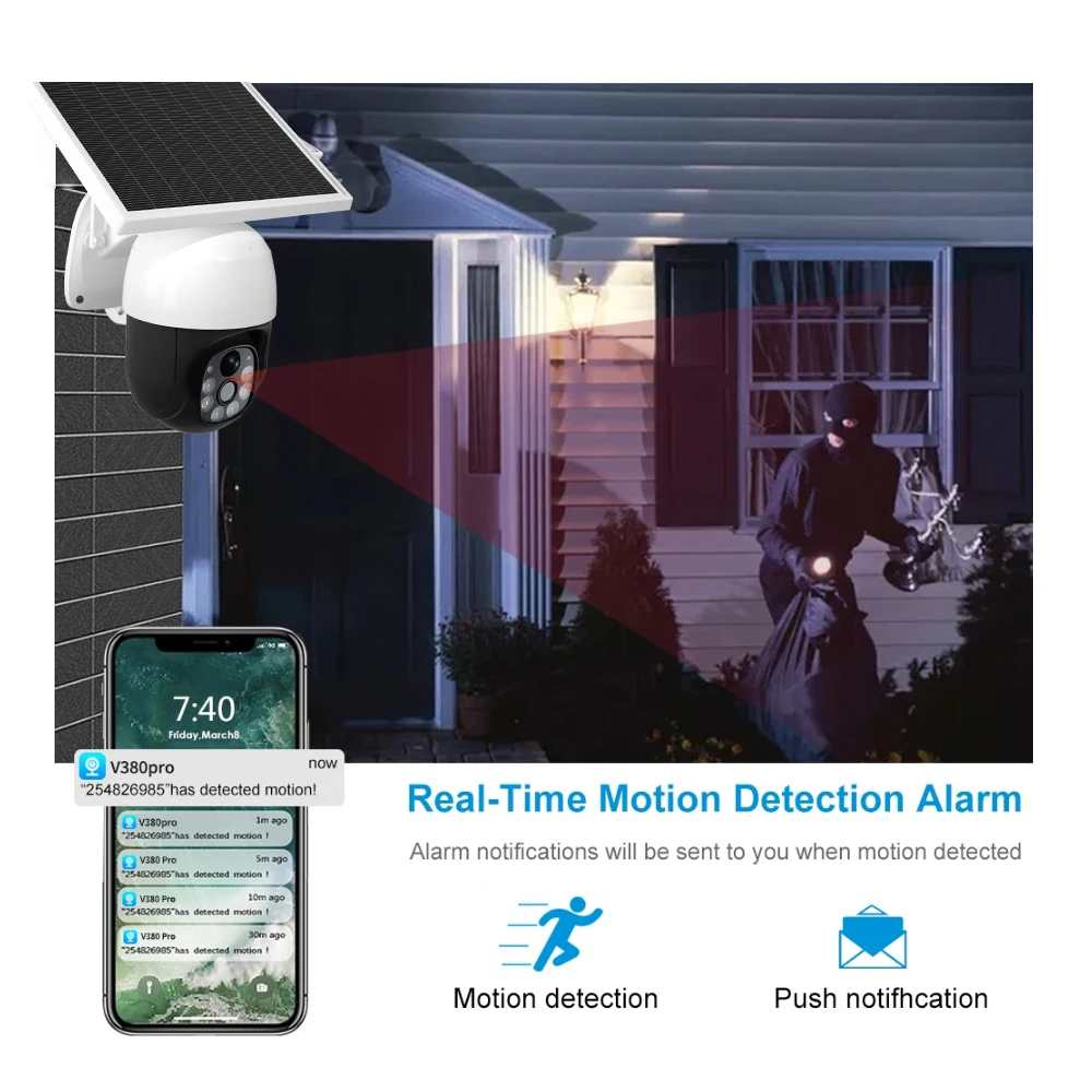 Скидка 10moons P22 Солнечная 4G Lite камера видеонаблюдения с поддержкой ночного видения с PTZ 1080P