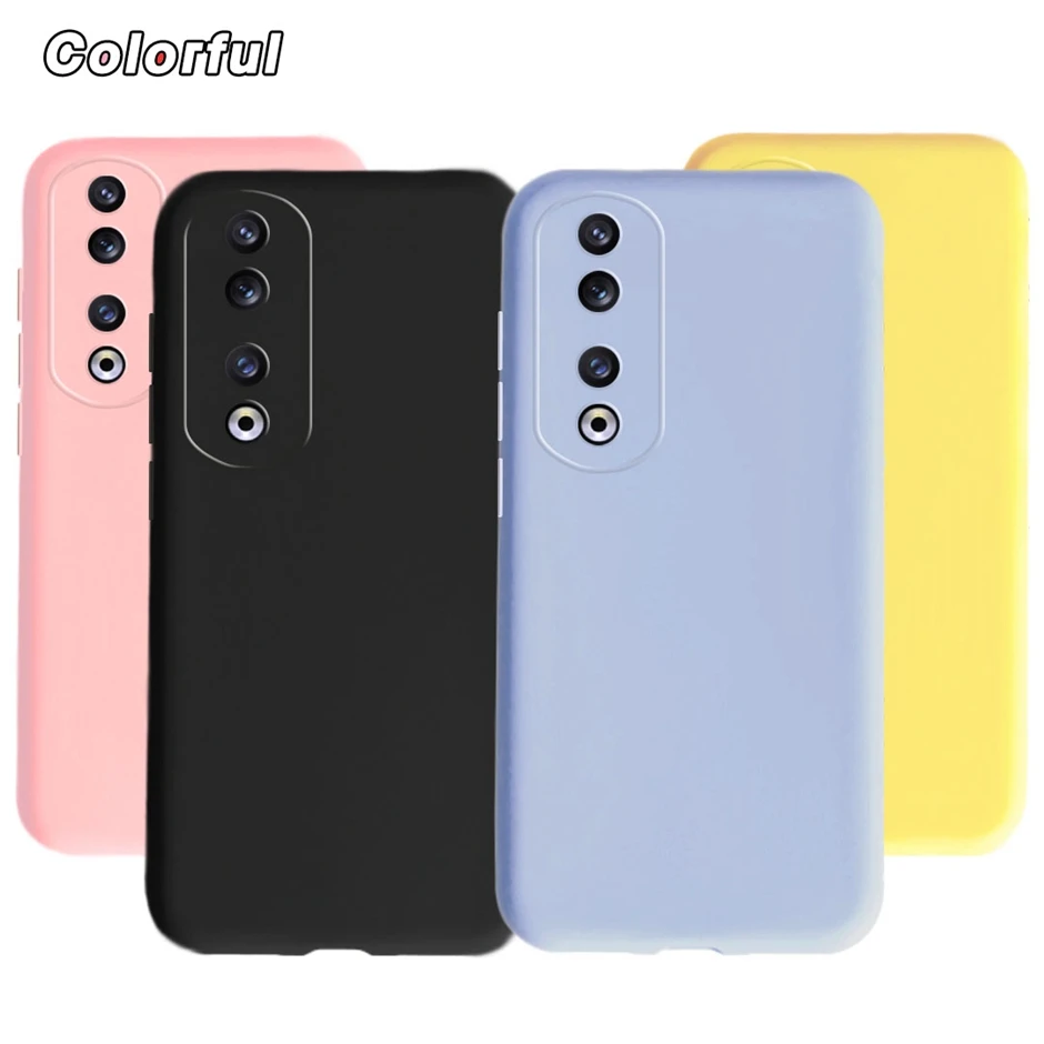 

Case For Huawei Honor 90 Pro Color Silicone Soft TPU Phone Case Honor 90 80 70 60 50 30 20 Pro 5G Original Back Cover
