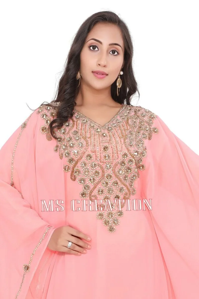 Дубай Кафтан жоржетт арабский фантазийный Тауб исламское элегантное платье 56