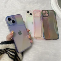 ins gradient laser glitter clear shockproof case for iphone 11 12 13 pro max camera lens protective cover for iphone 11 x xr xs