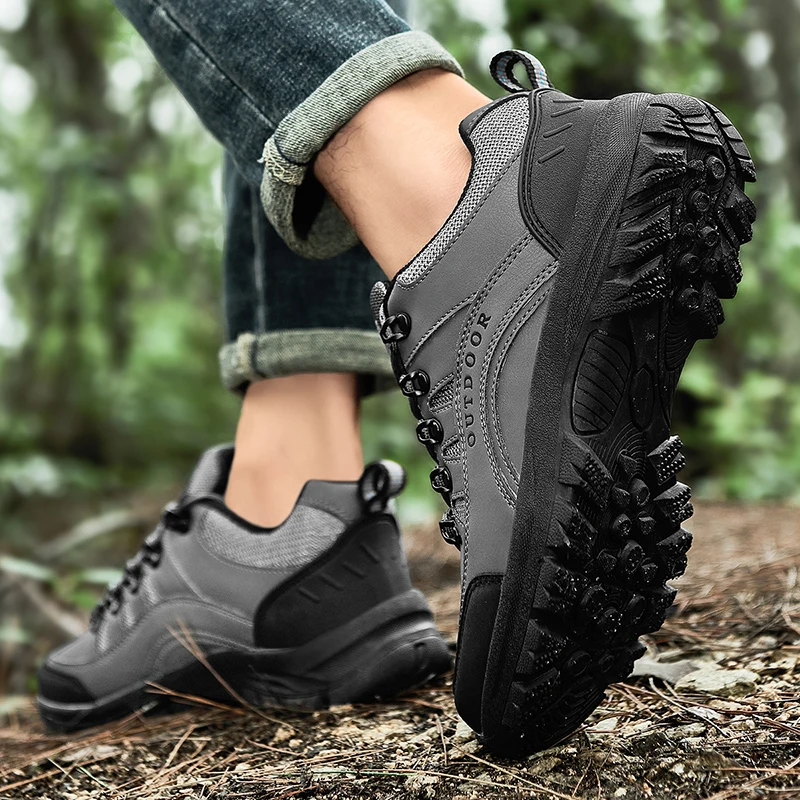 Green Men Hiking Shoes Large Size 38-49 Outdoor Non Slip Jogging Trekking Men Sneakers Comfortable Breathable Climbing Shoes Men