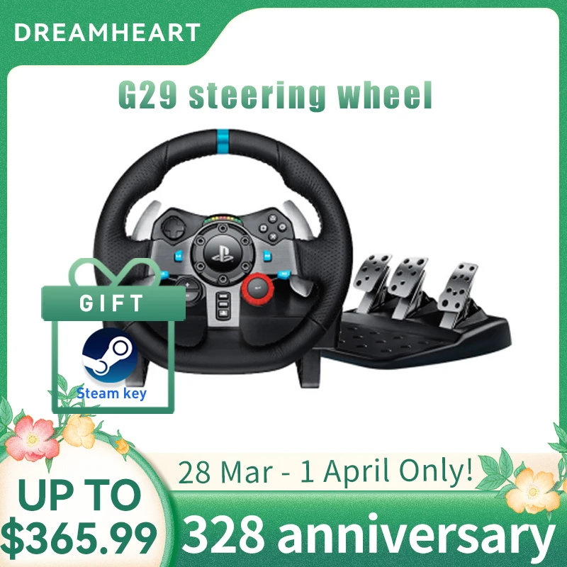 Logitech G29 Driving Force Game Steering Wheel Simulates Driiving Pedal Racing With PC / PS4 Feedback Handbrake Gear Lever | Компьютеры и