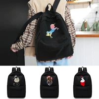 2022 casual travel backpack student school bag large capacity laptop bag canvas color print zipper unisex organizer shoulder bag