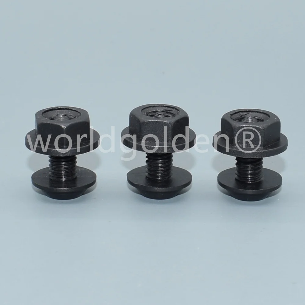 worldgolden 100pcs auto fasteners Nylon License Plate Srew And Washer Nut | Auto Fastener &amp Clip