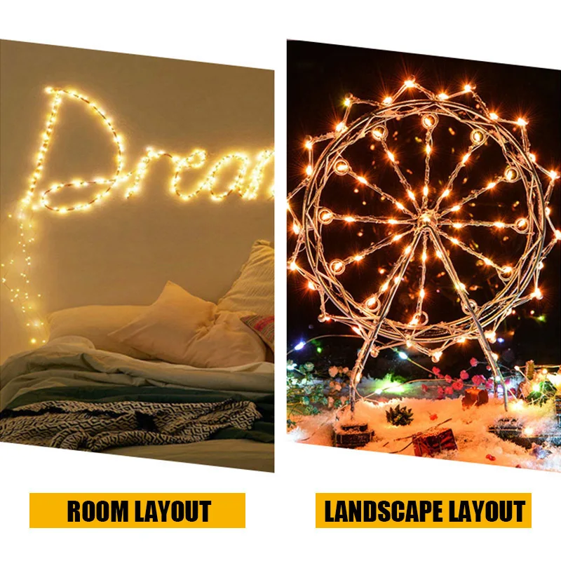 Светодиодная гирлянда из медной проволоки 1/3/5/10/20/30 м | Дом и сад